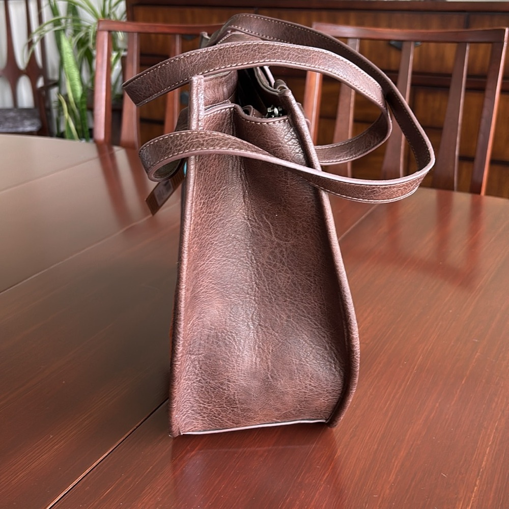 Tony Lama Conceal Carry tote,calf hair,snap:zip close,card slots,shoulder strap - Picture 5 of 15